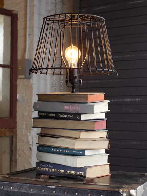 use books to prop up accessories like lamps