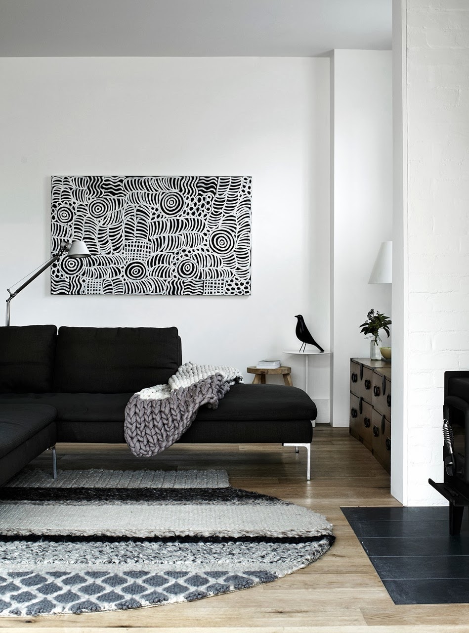 a rug in a masculine room