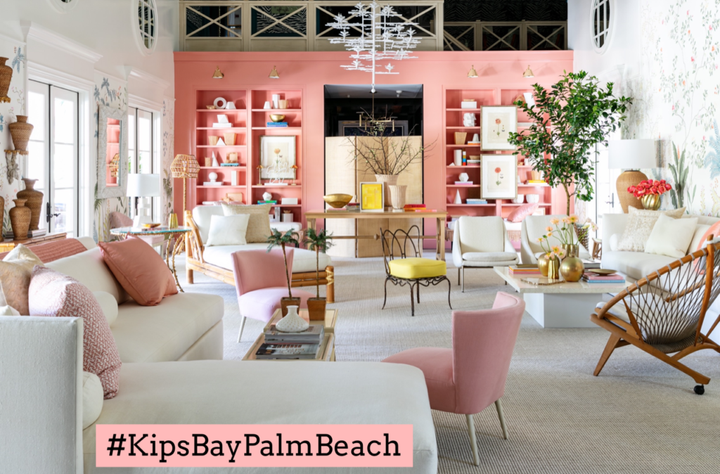 pink room decorated by Suzanne Kasler at Kips Bay Palm Beach 