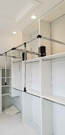 Pull-down rod doubles your closet space.