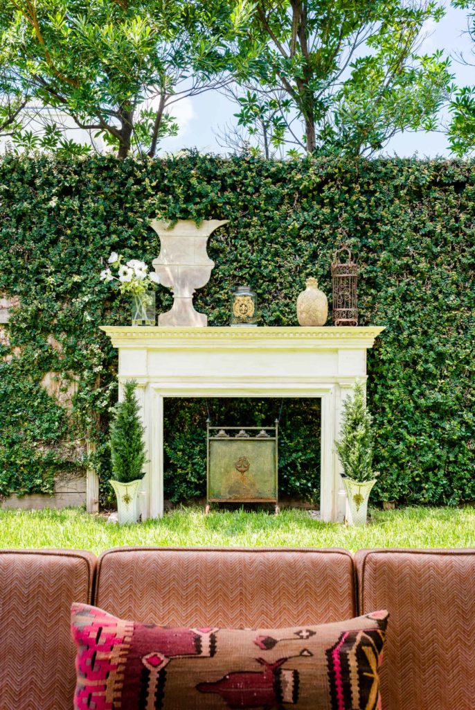 mantle used in outdoor vignette