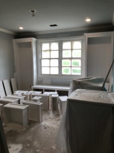painting shelves and window seat