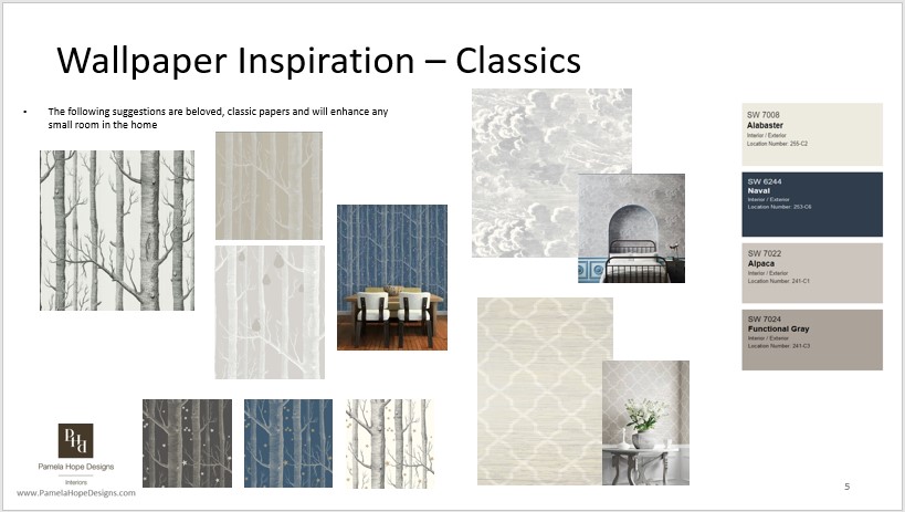 slide showing wallpaper options