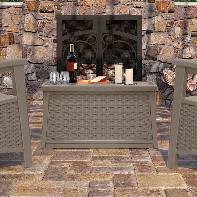 Outdoor table with storage