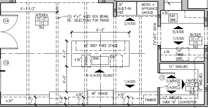 Kitchen Floor Plan with design by Houston Interior Decorator