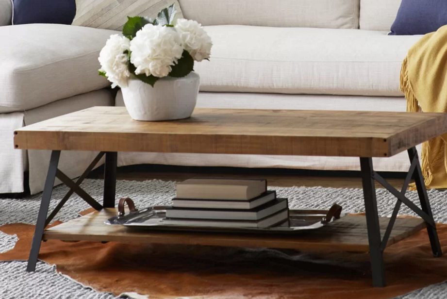 A two-tiered coffee table is amongst our space-saving ideas.