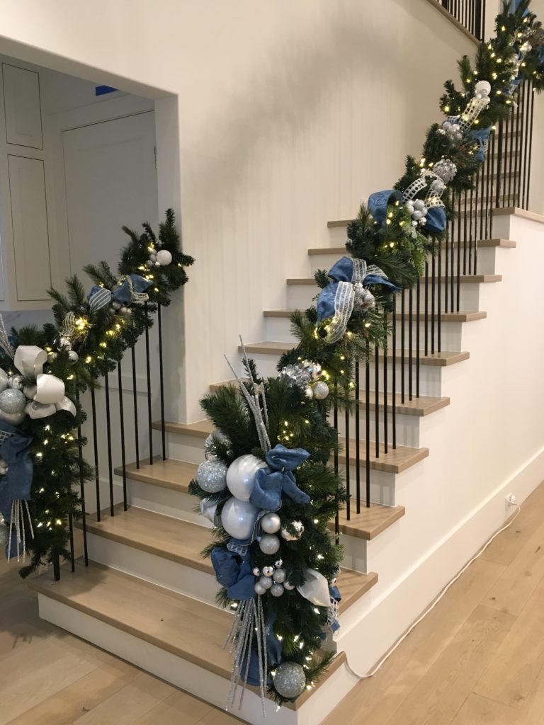 Christmas garland on stairs