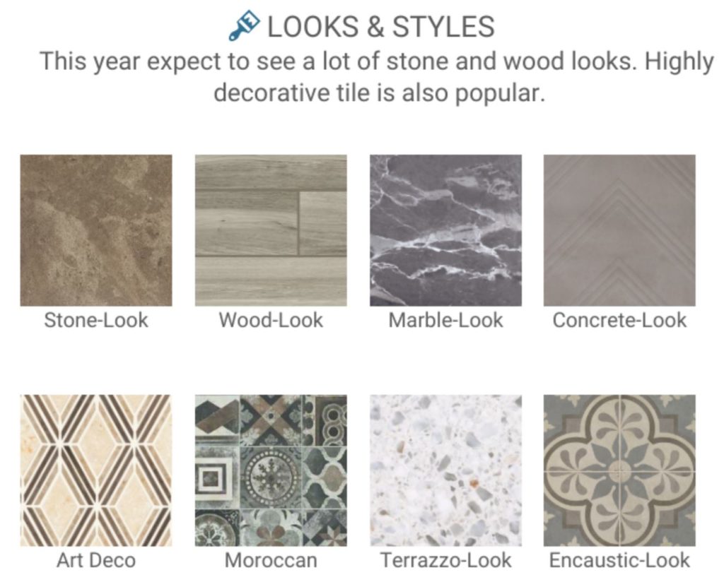 Looks and Styles of Tile for Your Home and Office