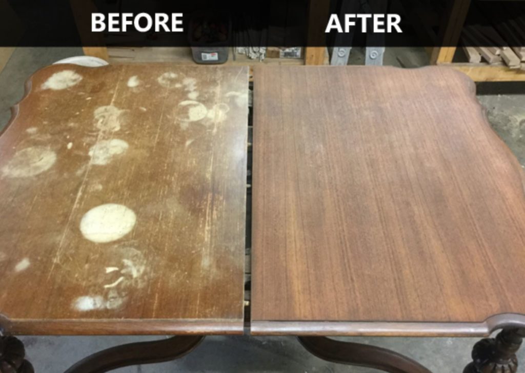 refinish and stain wood tables