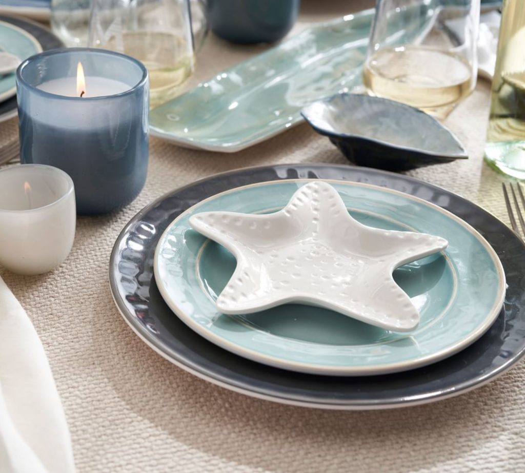 soft blues and greens in dishware to welcome summer into your home decor