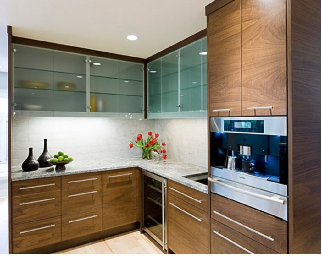 Glass front kitchen cabinets