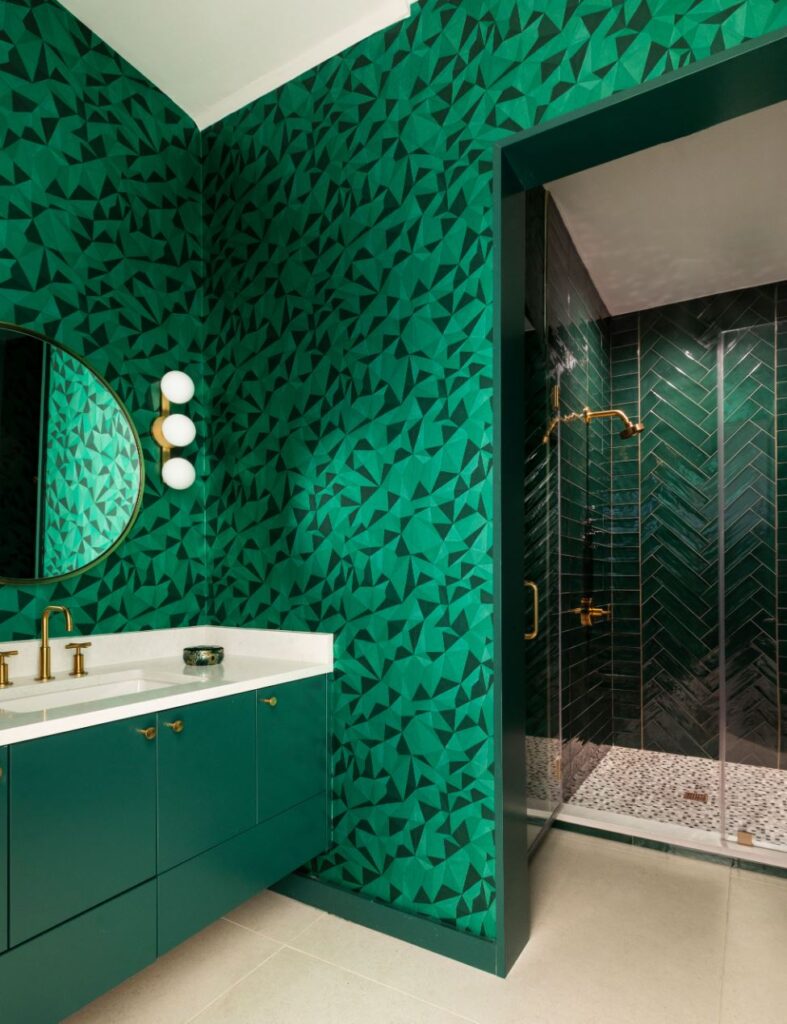 emerald green bathroom 