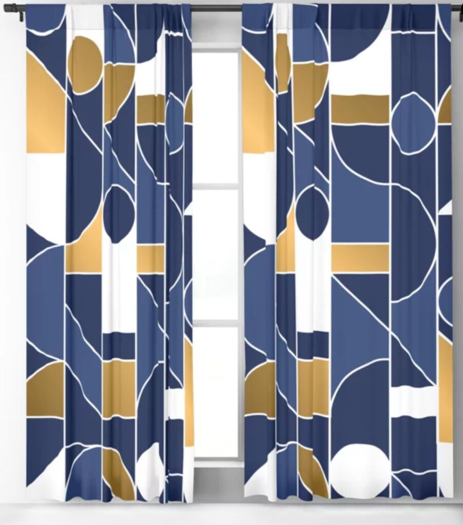 retro geometric fabric for wall coverings