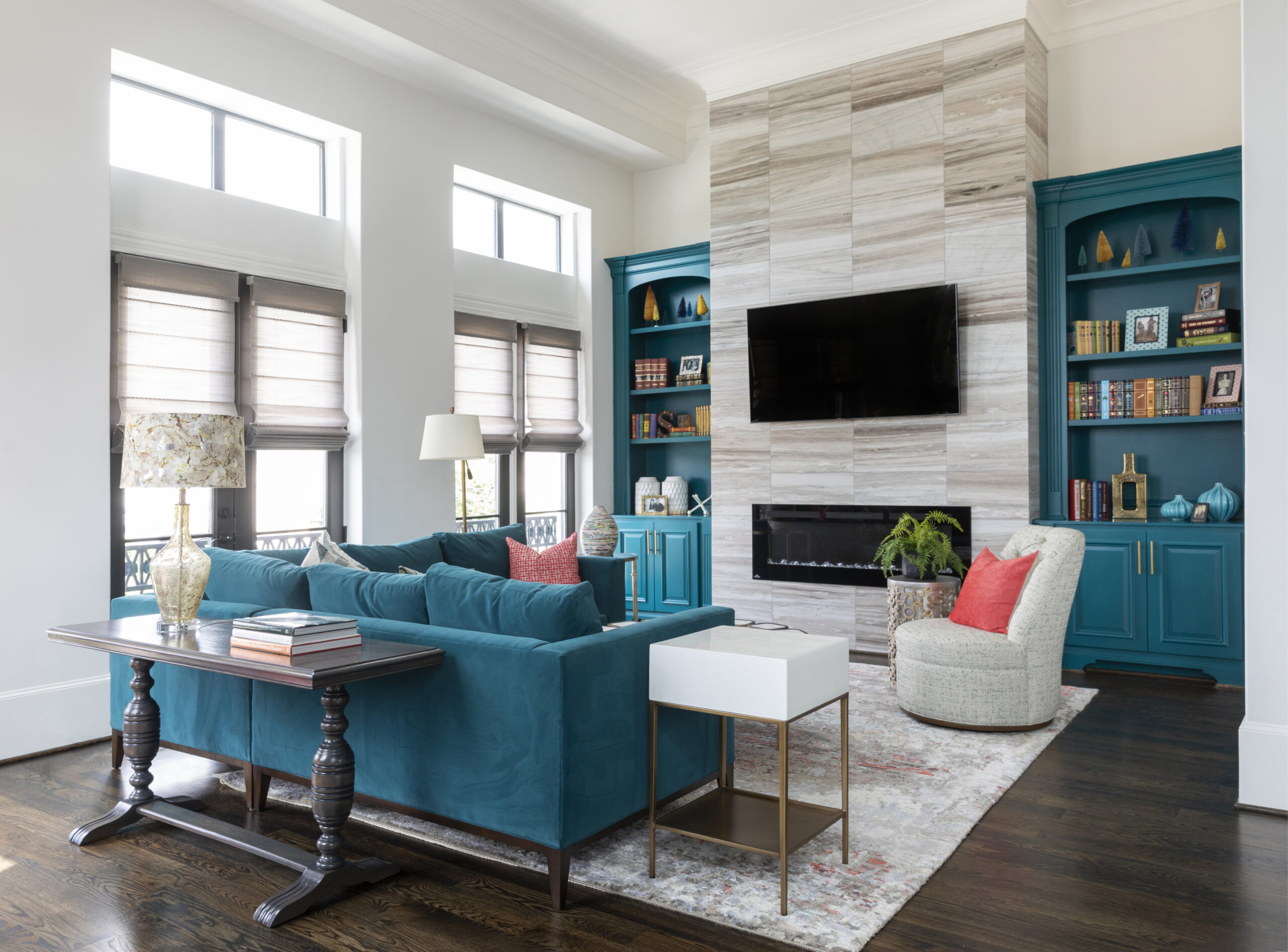 Whimsical Townhome 77006 -- Living room angled view