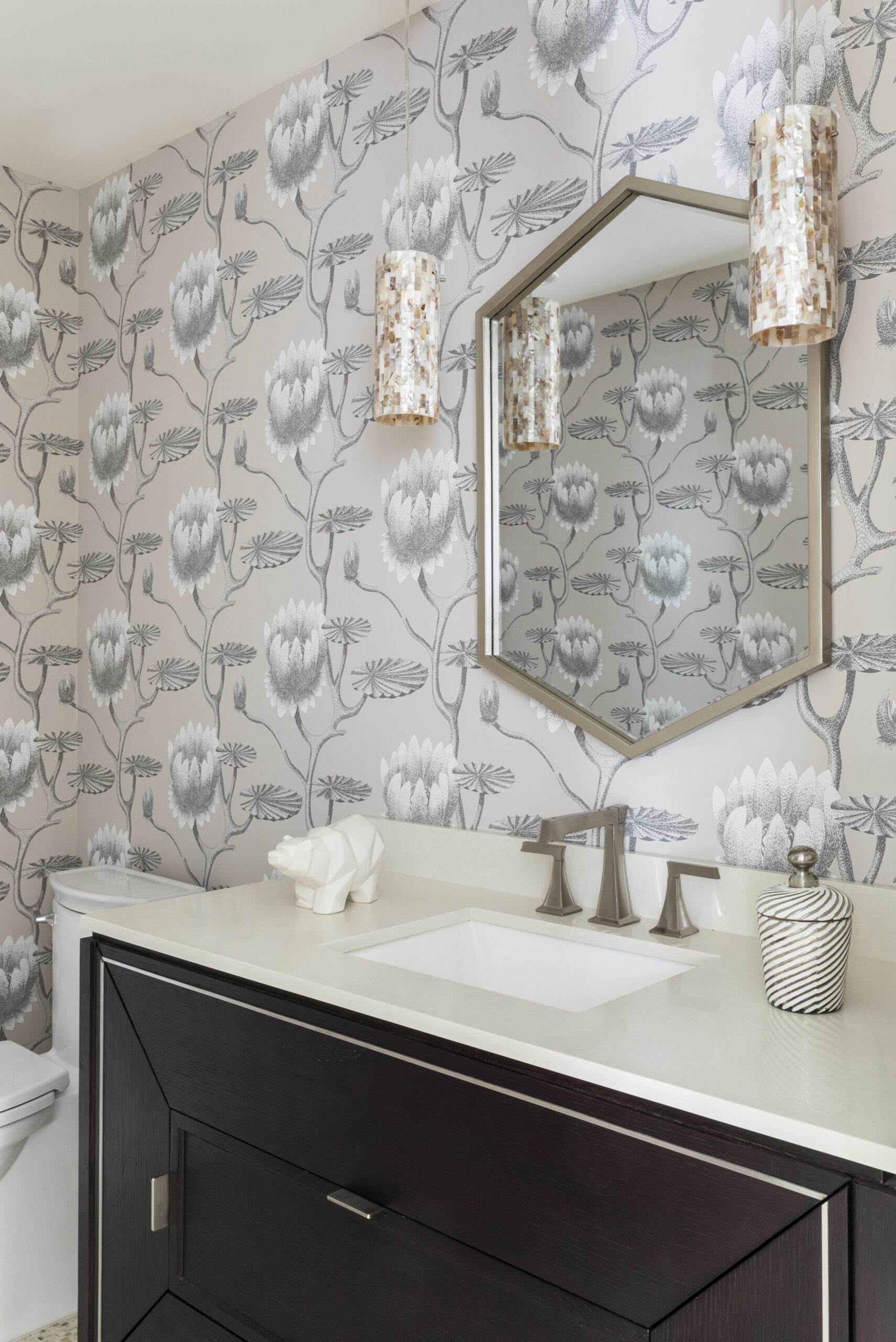 Wallpaper Powder Room Houston Interior Designer